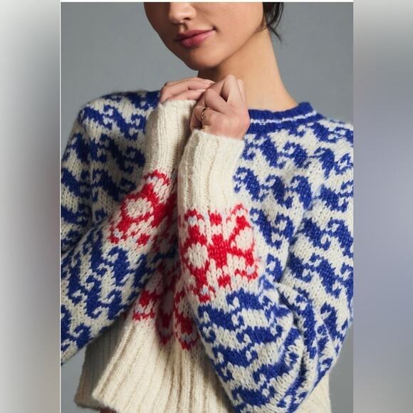 MOTHER Fairisle Pullover Sweater Alpaca Blend - Picture 3 of 4